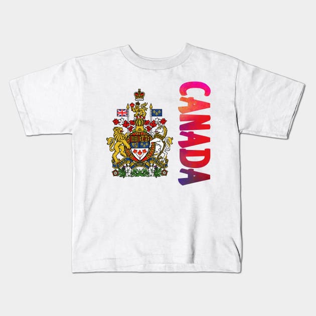 Canada Coat of Arms Design Kids T-Shirt by Naves